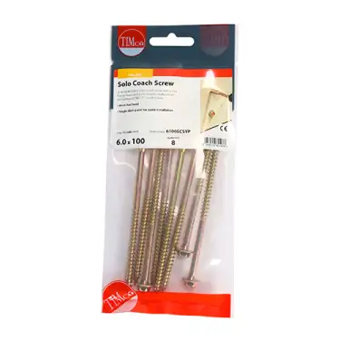 Click Here To Enlarge This Photo Of TIMCO Solo Advanced Hex Head Gold Coach Woodscrews