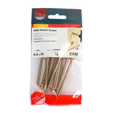 Click Here To Enlarge This Photo Of TIMCO Solo Advanced Hex Head Gold Coach Woodscrews