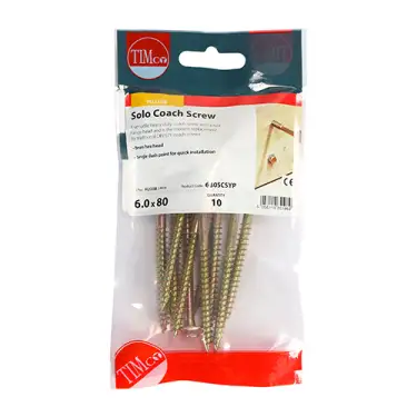 Click Here To Enlarge This Photo Of TIMCO Solo Advanced Hex Head Gold Coach Woodscrews