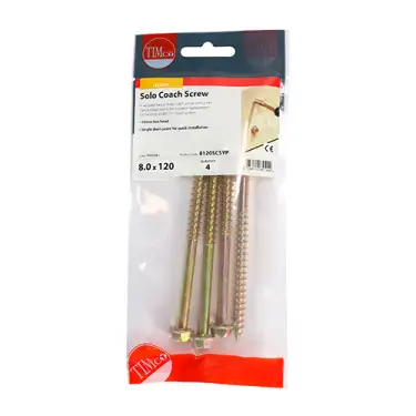 Click Here To Enlarge This Photo Of TIMCO Solo Advanced Hex Head Gold Coach Woodscrews