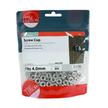 Click Here To Enlarge This Photo Of TIMCO Screw Cups Nickel