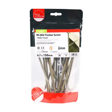 Click Here To Enlarge This Photo Of TIMCO Wafer Head Exterior Green Timber Screws