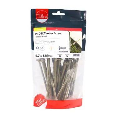 Click Here To Enlarge This Photo Of TIMCO Wafer Head Exterior Green Timber Screws