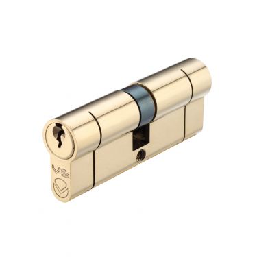 Click Here To Enlarge This Photo Of V5EP3545DPBE - Zoo Hardware Vier V5 Euro Profile Double Cylinder 80mm &lpar;35&sol;45&rpar; Polished Brass