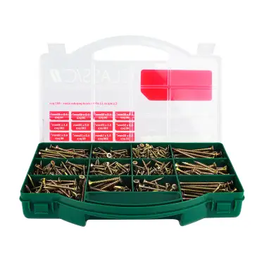 Click Here To Enlarge This Photo Of TIMCO Classic Multi-Purpose Countersunk Gold Woodscrews Assorted Case - CLASSICTRAY
