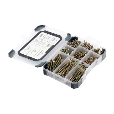 Click Here To Enlarge This Photo Of TIMCO Countersunk Gold Woodscrews Mixed Tray - TRAY360