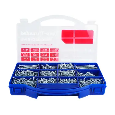 Click Here To Enlarge This Photo Of TIMCO Twin-Threaded Silver Woodscrews Mixed Tray - WOODTRAY