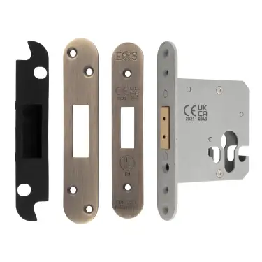 Click Here To Enlarge This Photo Of EDS5030AB&sol;R  - Carlisle Brass Easi-T Heavy Duty 76mm Euro Profile Deadlock &lpar;Radius Corners&rpar; Antique Brass