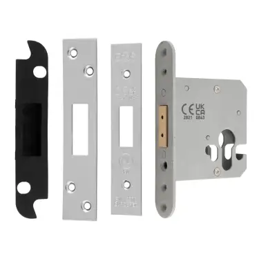 Click Here To Enlarge This Photo Of EDS5030BSS  - Carlisle Brass Easi-T Heavy Duty 76mm Euro Profile Deadlock &lpar;Square Corners&rpar; Polished Stainless Steel