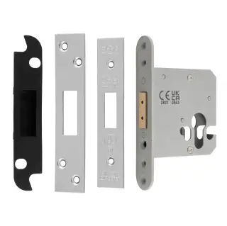 EDS5030BSS  - Carlisle Brass Easi-T Heavy Duty 76mm Euro Profile Deadlock &lpar;Square Corners&rpar; Polished Stainless Steel