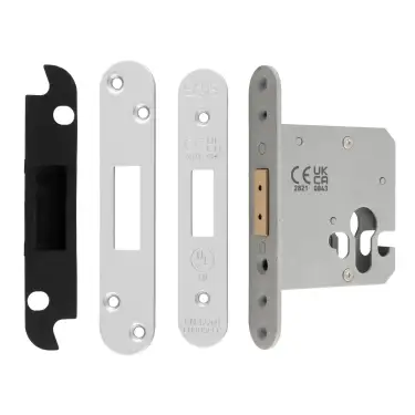 Click Here To Enlarge This Photo Of EDS5030BSS&sol;R  - Carlisle Brass Easi-T Heavy Duty 76mm Euro Profile Deadlock &lpar;Radius Corners&rpar; Bright Stainless Steel