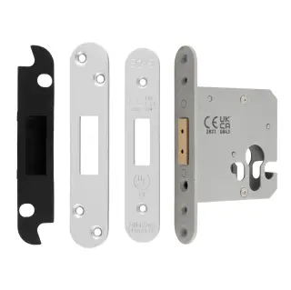 EDS5030BSS&sol;R  - Carlisle Brass Easi-T Heavy Duty 76mm Euro Profile Deadlock &lpar;Radius Corners&rpar; Bright Stainless Steel