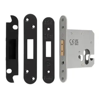 EDS5030MB&sol;R  - Carlisle Brass Easi-T Heavy Duty 76mm Euro Profile Deadlock &lpar;Radius Corners&rpar; Matt Black