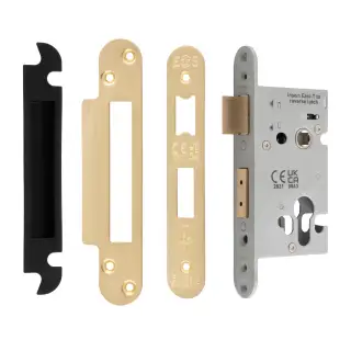 ESS5025SB&sol;R  - Carlisle Brass Easi-T Heavy Duty 64mm Euro Profile Sashlock &lpar;Radius Corners&rpar; Satin Brass