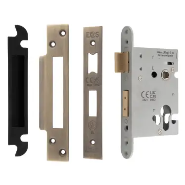 Click Here To Enlarge This Photo Of ESS5030AB  - Carlisle Brass Easi-T Heavy Duty 76mm Euro Profile Sashlock &lpar;Square Corners&rpar; Antique Brass