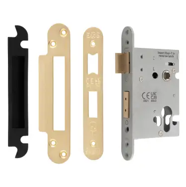 Click Here To Enlarge This Photo Of ESS5030SB&sol;R  - Carlisle Brass Easi-T Heavy Duty 76mm Euro Profile Sashlock &lpar;Radius Corners&rpar; Satin Brass