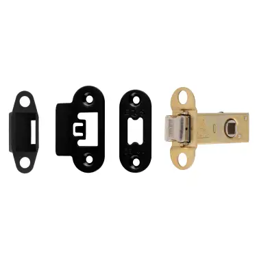 Click Here To Enlarge This Photo Of TLS5025MB&sol;R  - Carlisle Brass Easi-T Heavy Duty 64mm Tubular Latch &lpar;Radius Corners&rpar; Matt Black