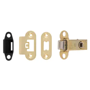 Click Here To Enlarge This Photo Of TLS5025SB&sol;R  - Carlisle Brass Easi-T Heavy Duty 64mm Tubular Latch &lpar;Radius Corners&rpar; Satin Brass