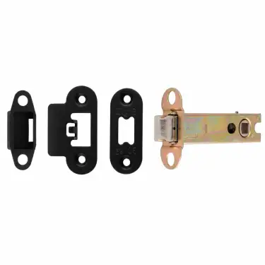 Click Here To Enlarge This Photo Of TLS5040MB&sol;R  - Carlisle Brass Easi-T Heavy Duty 102mm Tubular Latch &lpar;Radius Corners&rpar; Matt Black