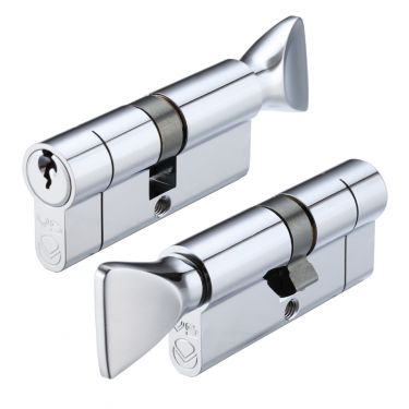Click Here To Enlarge This Photo Of V5EP4035CTPCE - Zoo Hardware Vier V5 Euro Profile Cylinder & Turn 75mm &lpar;40&sol;35T&rpar; Polished Chrome
