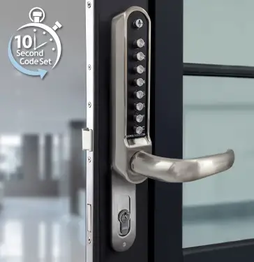 Click Here To Enlarge This Photo Of BORG Locks BL6100 ECP SS Heavy Duty Narrow Stile Lever Operated Digital Lock with Free Passage Mode & Easicode Pro Coding Chamber &lpar;suitable for use with 92mm Multipoint Locks&rpar; - Stainless Steel