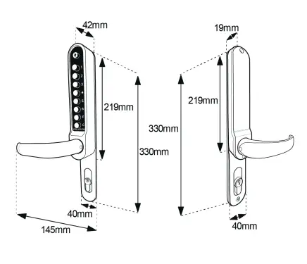 Click Here To Enlarge This Photo Of BORG Locks BL6100 ECP SS Heavy Duty Narrow Stile Lever Operated Digital Lock with Free Passage Mode & Easicode Pro Coding Chamber &lpar;suitable for use with 92mm Multipoint Locks&rpar; - Stainless Steel