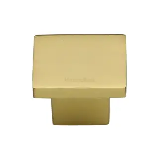C1254 32-ULB M&period;Marcus Heritage Brass Cabinet Knob Classic Square Design 32mm Unlacquered Brass finish