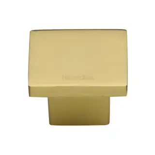 C1254 40-ULB M&period;Marcus Heritage Brass Cabinet Knob Classic Square Design 40mm Unlacquered Brass finish