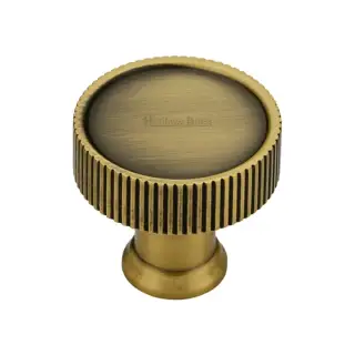 C4660 32-AT M&period;Marcus Heritage Brass Cabinet Knob Florence Linear Design 32mm Antique Brass finish