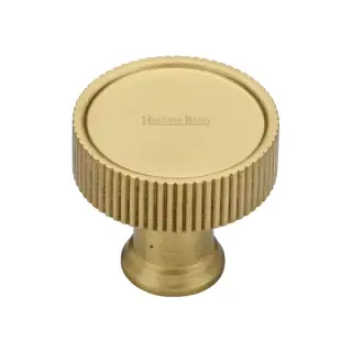 C4660 32-SB M&period;Marcus Heritage Brass Cabinet Knob Florence Linear Design 32mm Satin Brass finish