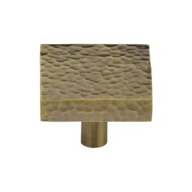 Click Here To Enlarge This Photo Of HAM3685 32-AT M&period;Marcus Heritage Brass Cabinet Knob Hammered Square Design 32mm Antique Brass finish