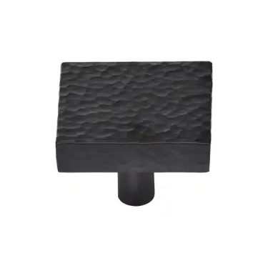 Click Here To Enlarge This Photo Of HAM3685 32-BKMT M&period;Marcus Heritage Brass Cabinet Knob Hammered Square Design 32mm Matt Black finish
