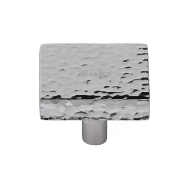Click Here To Enlarge This Photo Of HAM3685 32-PC M&period;Marcus Heritage Brass Cabinet Knob Hammered Square Design 32mm Polished Chrome finish