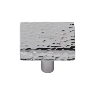 HAM3685 32-PC M&period;Marcus Heritage Brass Cabinet Knob Hammered Square Design 32mm Polished Chrome finish