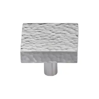 HAM3685 32-SC M&period;Marcus Heritage Brass Cabinet Knob Hammered Square Design 32mm Satin Chrome finish