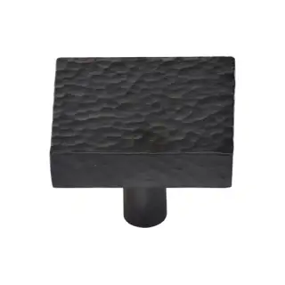 HAM3685 38-BKMT M&period;Marcus Heritage Brass Cabinet Knob Hammered Square Design 38mm Matt Black finish