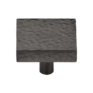 Click Here To Enlarge This Photo Of HAM3685 38-MB M&period;Marcus Heritage Brass Cabinet Knob Hammered Square Design 38mm Matt Bronze finish