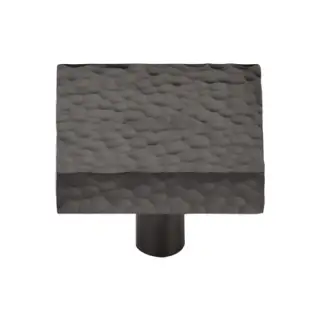 HAM3685 38-MB M&period;Marcus Heritage Brass Cabinet Knob Hammered Square Design 38mm Matt Bronze finish