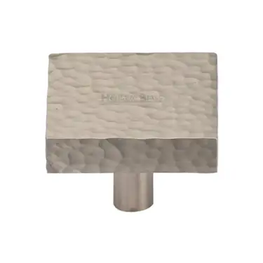 Click Here To Enlarge This Photo Of HAM3685 38-SN M&period;Marcus Heritage Brass Cabinet Knob Hammered Square Design 38mm Satin Nickel finish