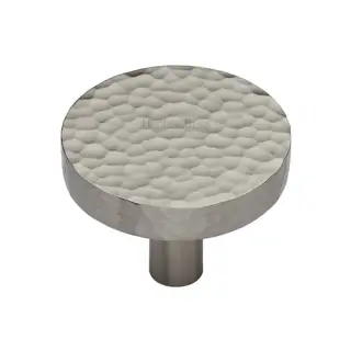 HAM3880 38-SN M&period;Marcus Heritage Brass Hammered Disc Cabinet Knob 38mm Satin Nickel finish