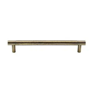 HAM4461 160-AT M&period;Marcus Heritage Brass Cabinet Pull Partial Hammered Design 160mm CTC Antique Brass finish