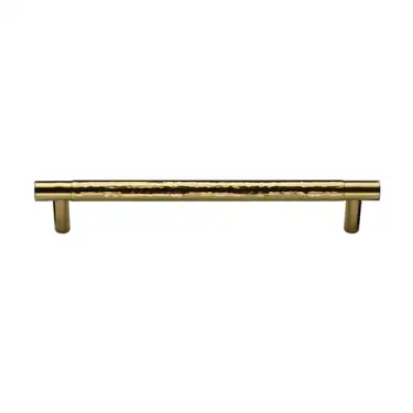 Click Here To Enlarge This Photo Of HAM4461 160-PB M&period;Marcus Heritage Brass Cabinet Pull Partial Hammered Design 160mm CTC Polished Brass finish