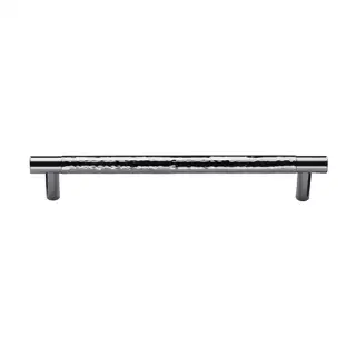 HAM4461 160-PC M&period;Marcus Heritage Brass Cabinet Pull Partial Hammered Design 160mm CTC Polished Chrome finish