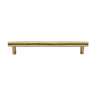 HAM4461 160-SB M&period;Marcus Heritage Brass Cabinet Pull Partial Hammered Design 160mm CTC Satin Brass finish