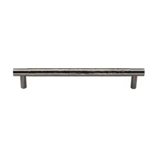 HAM4461 160-SN M&period;Marcus Heritage Brass Cabinet Pull Partial Hammered Design 160mm CTC Satin Nickel finish