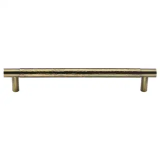 HAM4461 256-AT M&period;Marcus Heritage Brass Cabinet Pull Partial Hammered Design 256mm CTC Antique Brass finish