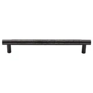 HAM4461 256-MB M&period;Marcus Heritage Brass Cabinet Pull Partial Hammered Design 256mm CTC Matt Bronze finish