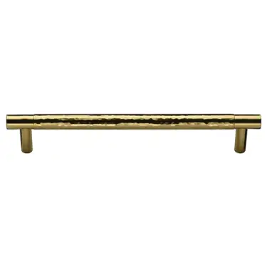 Click Here To Enlarge This Photo Of HAM4461 256-PB M&period;Marcus Heritage Brass Cabinet Pull Partial Hammered Design 256mm CTC Polished Brass finish