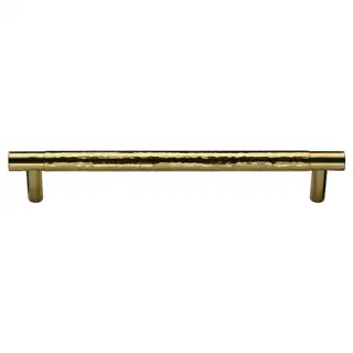 HAM4461 256-PB M&period;Marcus Heritage Brass Cabinet Pull Partial Hammered Design 256mm CTC Polished Brass finish