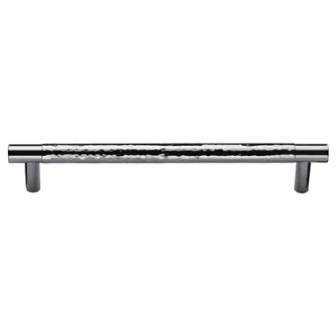 Click Here To Enlarge This Photo Of HAM4461 256-PC M&period;Marcus Heritage Brass Cabinet Pull Partial Hammered Design 256mm CTC Polished Chrome finish